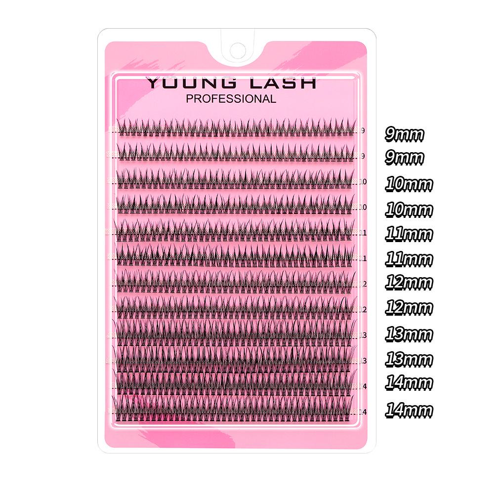 Fishtail Mixed Large Capacity False Eyelashes - Single Cluster Hot Melt Grafting, Segmented Manga Style