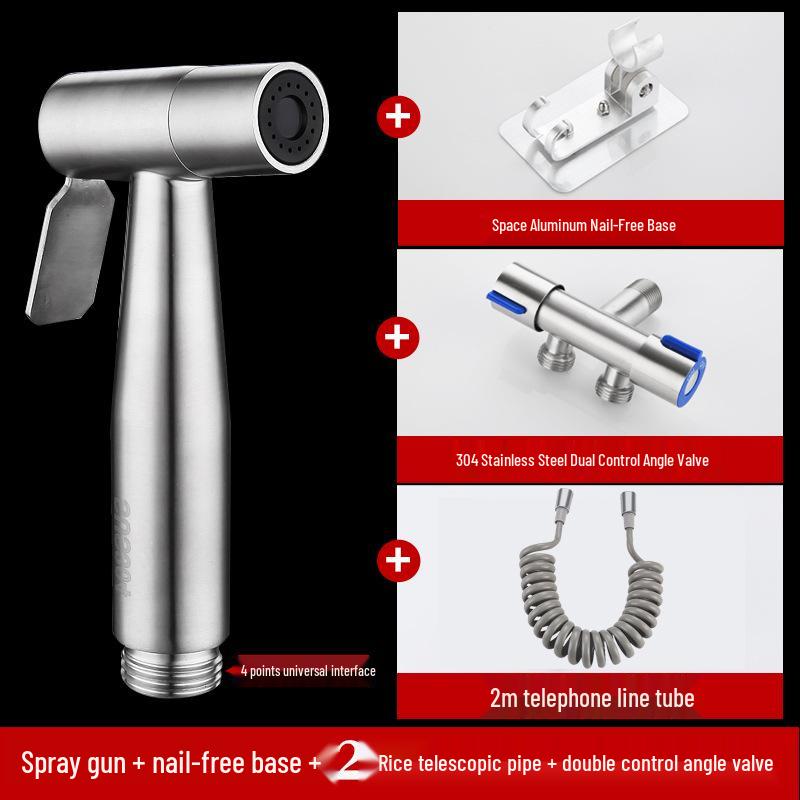 High-Pressure 304 Stainless Steel Bidet and Toilet Sprayer Set