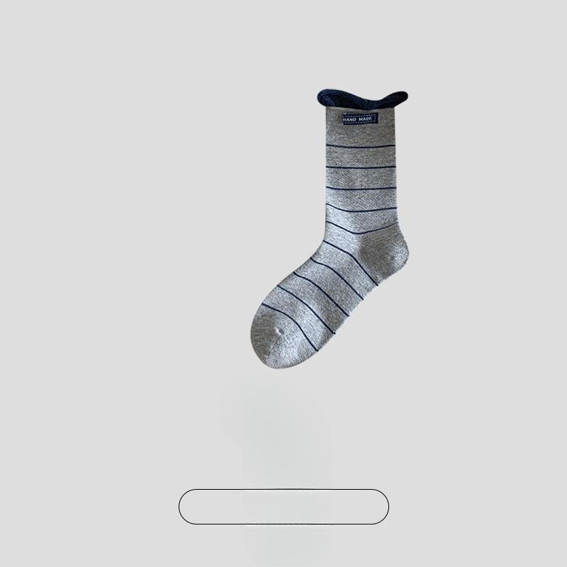 

Women s Autumn and Winter Striped Bow Boneless Drum Pile Cotton Socks 1 pair