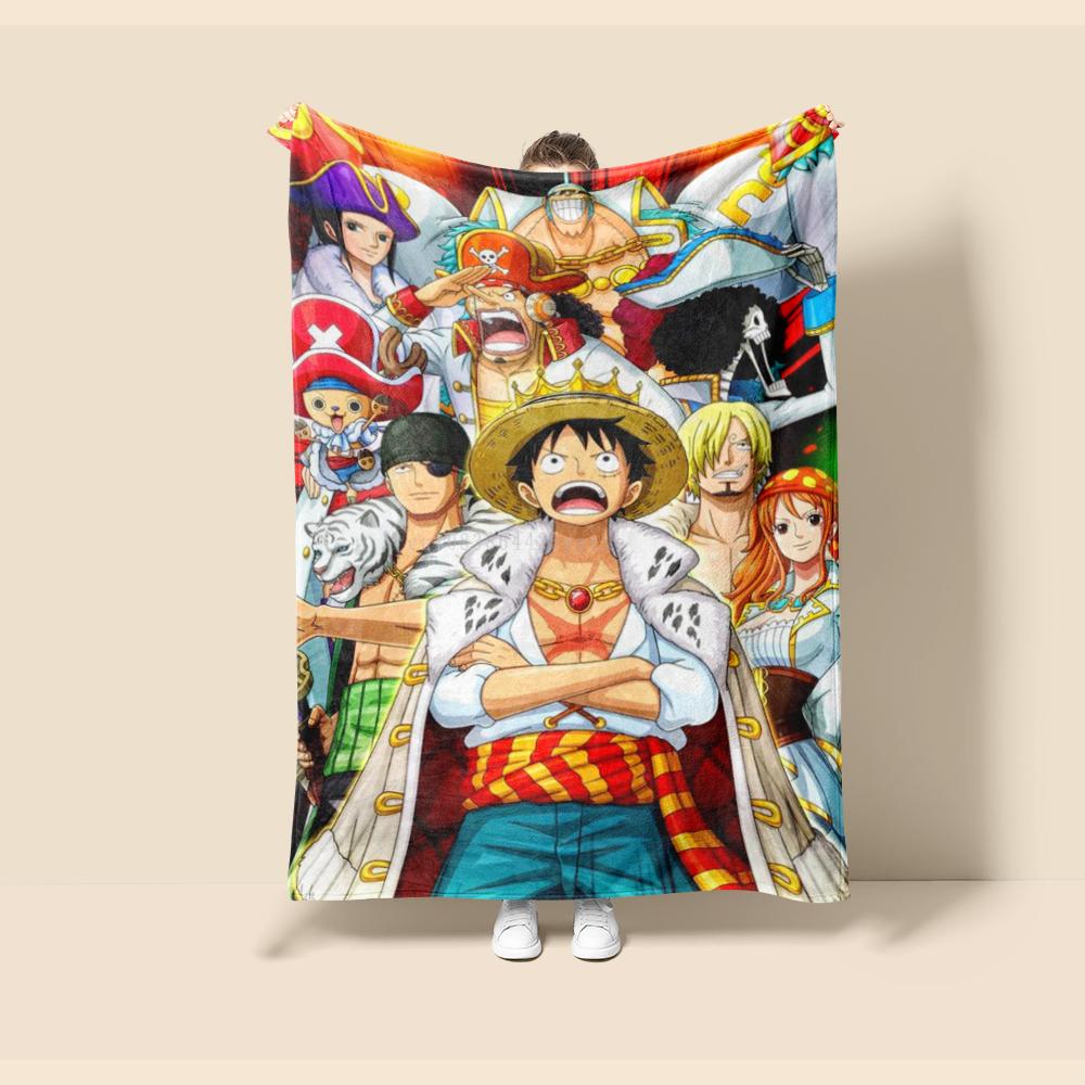 Flannel Thin Blanket. One Piece Anime Four Season Blanket.for Sofa,bed,living Rooms,travel Picnic Office Children Gifts
