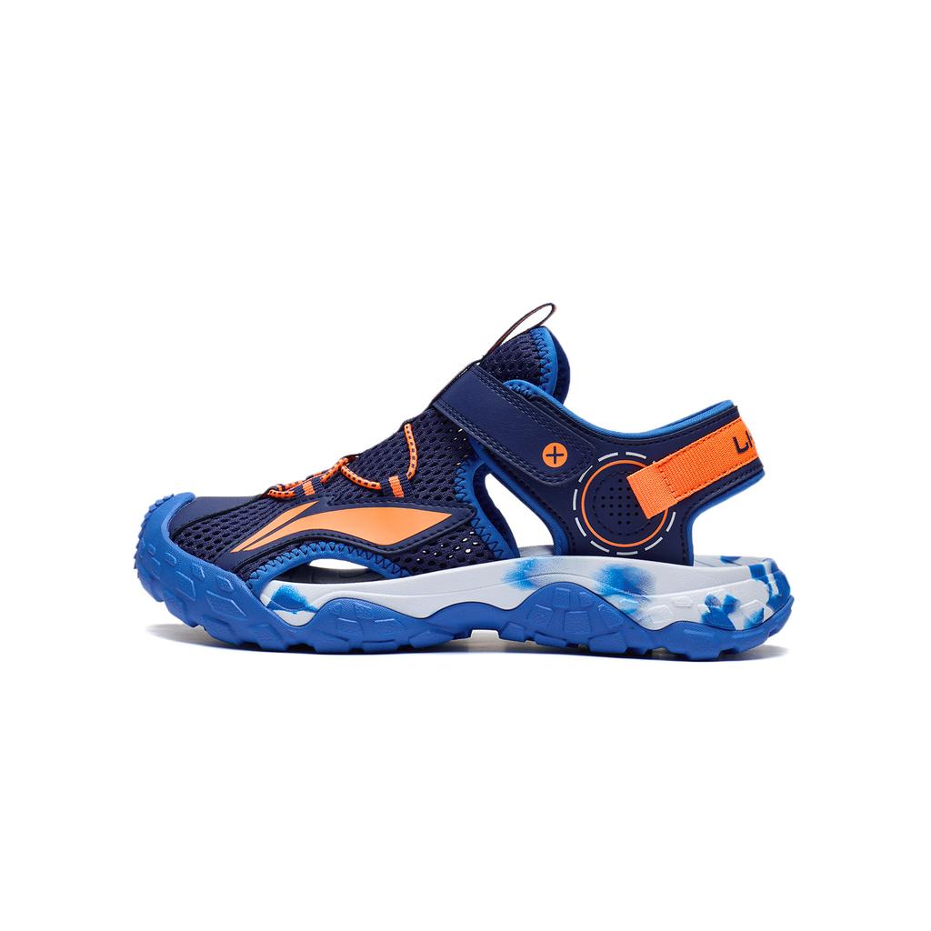 Li Ning Kids Sports Lifestyle Series Synthetic Leather Fashion Versatile Breathable Low-Top Sandals Kids sandals Blue YKUT032-15