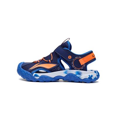 Li Ning Kids Sports Lifestyle Series Synthetic Leather Fashion Versatile Breathable Low-Top Sandals Kids Sandals Blue YKUT032-15