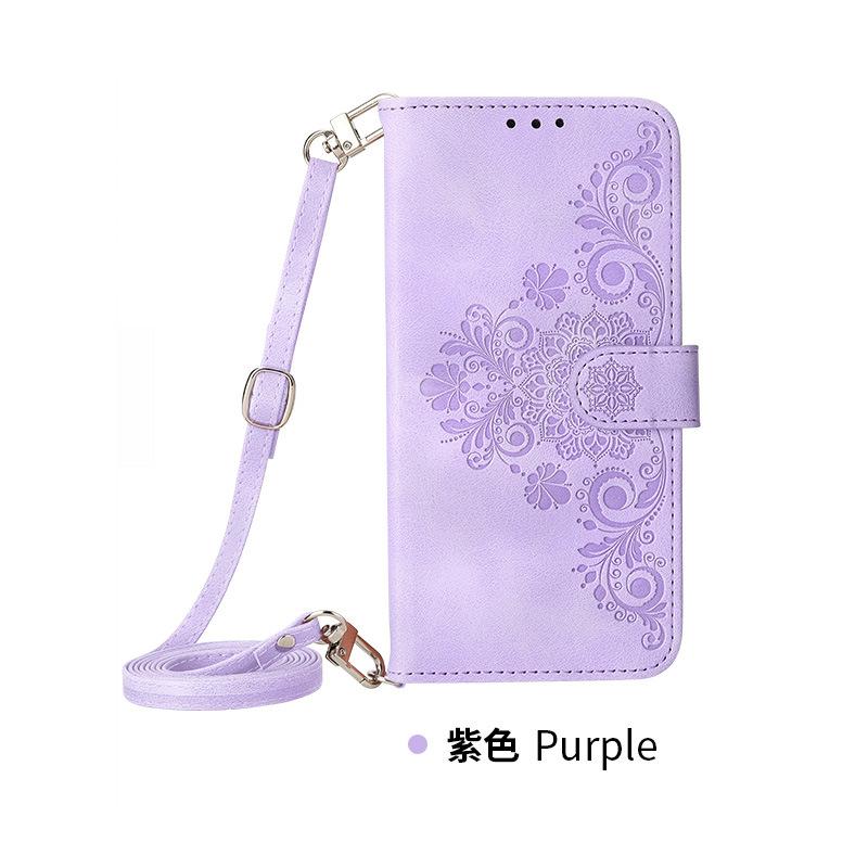 Lanyard Hinge Leather Wallet Case for Samsung Galaxy Z Fold 7 6 5 4 3 Fold7 Fold6 5G Card Holder Crossbody Phone Cover