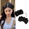 Schwarze Schleife Kopfgreifklemme Damen Mädchen Haarseitenklemme Stirnpony Prinzessin Kleine Haarkralle Styling Kopfschmuck