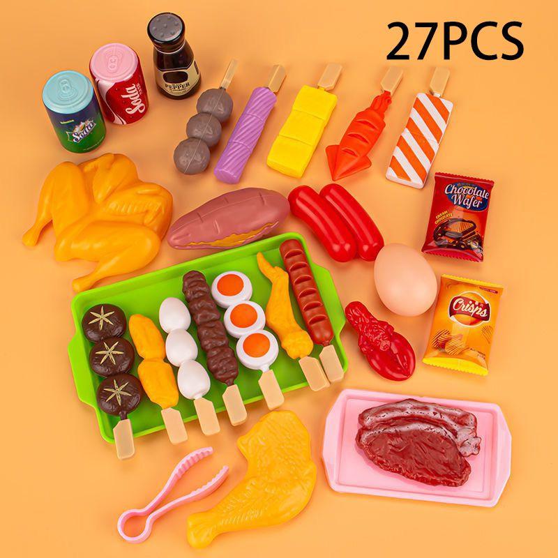 Pretend Barbecue Play Food Kids Toy Set House Simulation Kitchen Food Assembling