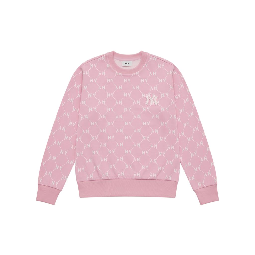 New MLB New York Yankees Old Flower SS25 Sweatshirt Unisex Pink 3AMTM0151-50PKM