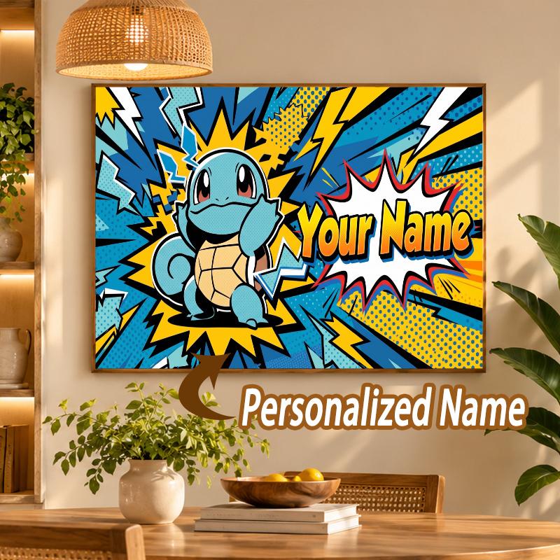 Squirtle Custom Name Diamond Painting Personalized 5D Full Drill DIY Diamond Art Home Decor