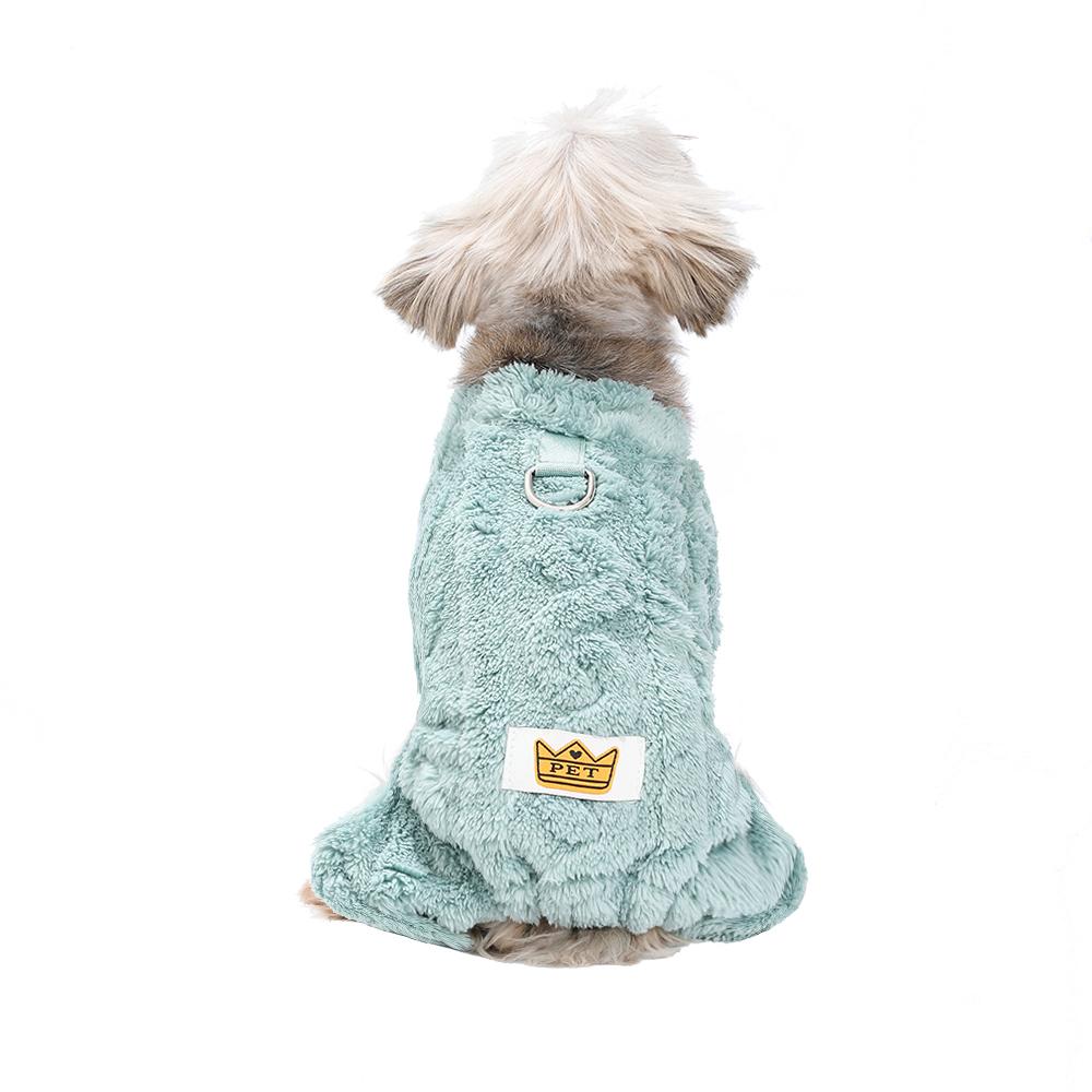 

Теплые мягкие комбинезоны для собак средних и маленьких собак, кошек, осень-зима с D-образным кольцом, свитер для щенков, одежда для чихуахуа, йоркширский терьер, пальто, костюм XL зелёный