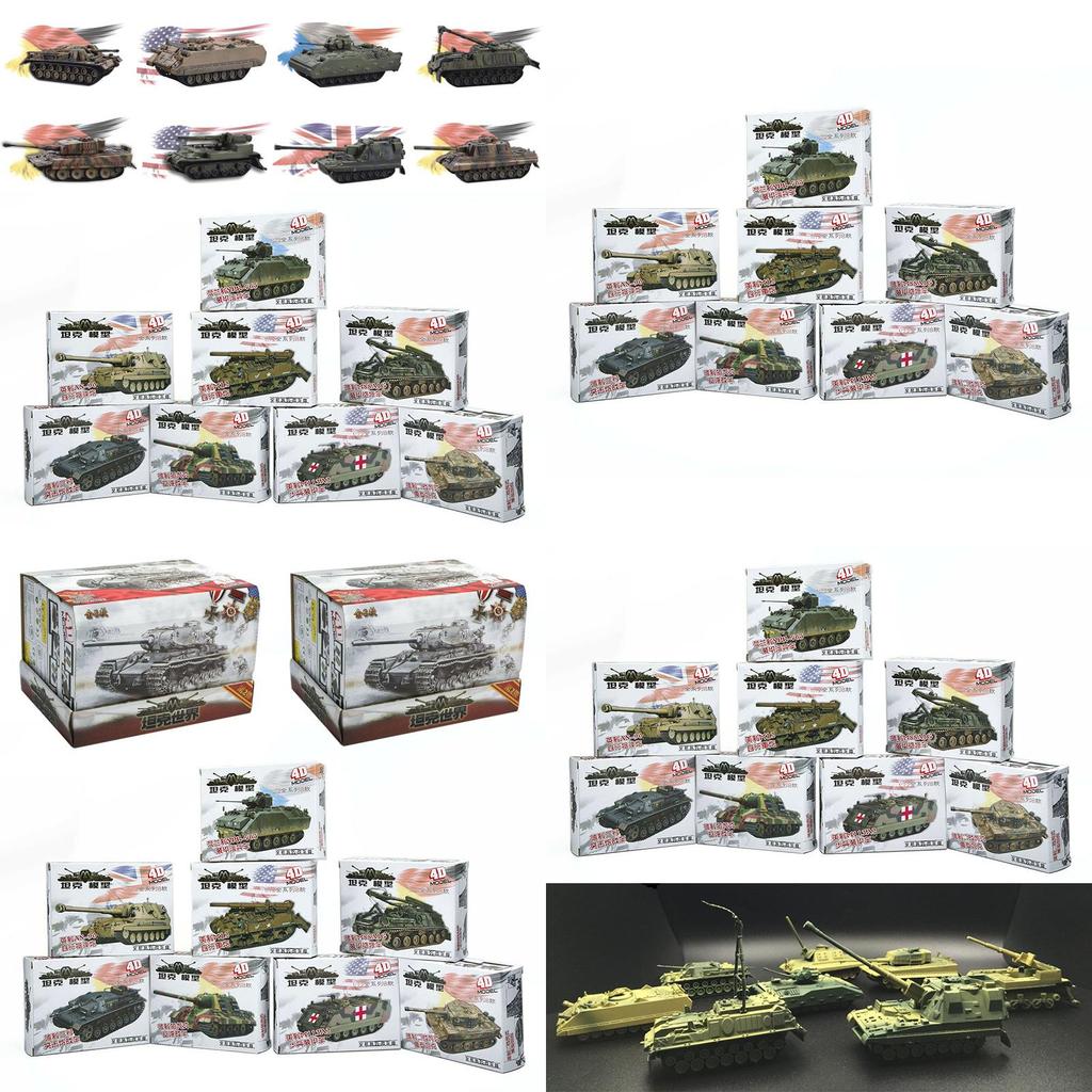 8pcs 172 4d Assemble Tank Heavy Weapons Armor Plastic Model Us  Germany Kits