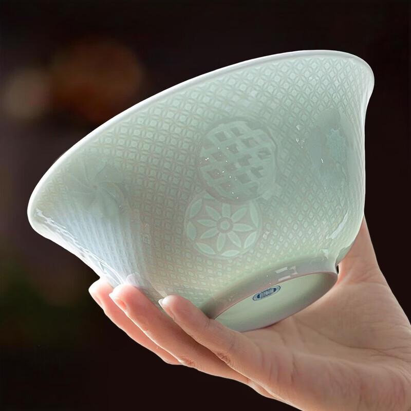 Aowei Jingdezhen Shadow Celadon Multipurpose Ceramic Bowl