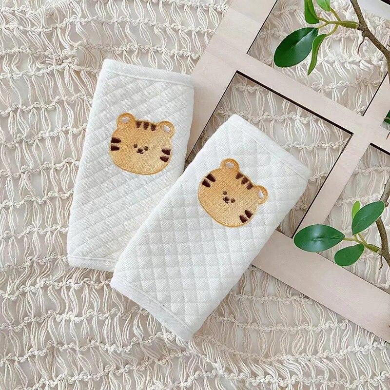 2Pcs Baby Car Safety Seat Belt Cover Cotton Cute Bear Bunny Neck Shoulder Protector Kids Children Seat Belt Protective Cover