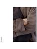 Spring Summer Retro Women's Tea Brown Linen Plus Size Slimming Loose Lapel Shirt Outerwear