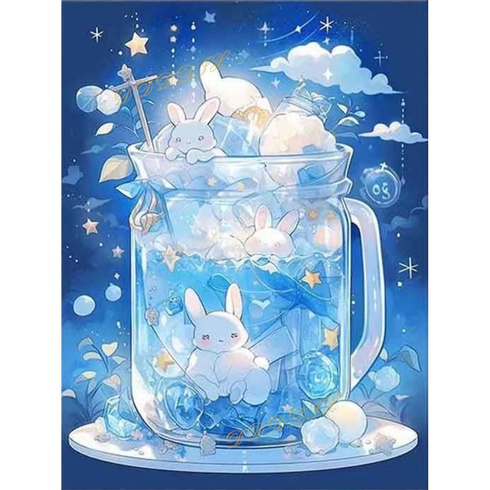 2026 New 5D Diamond Art Painting Cartoon Dessert Cute Cup Cat Mosaic Embroidery Cross Stitch Kit Home Decor Gift