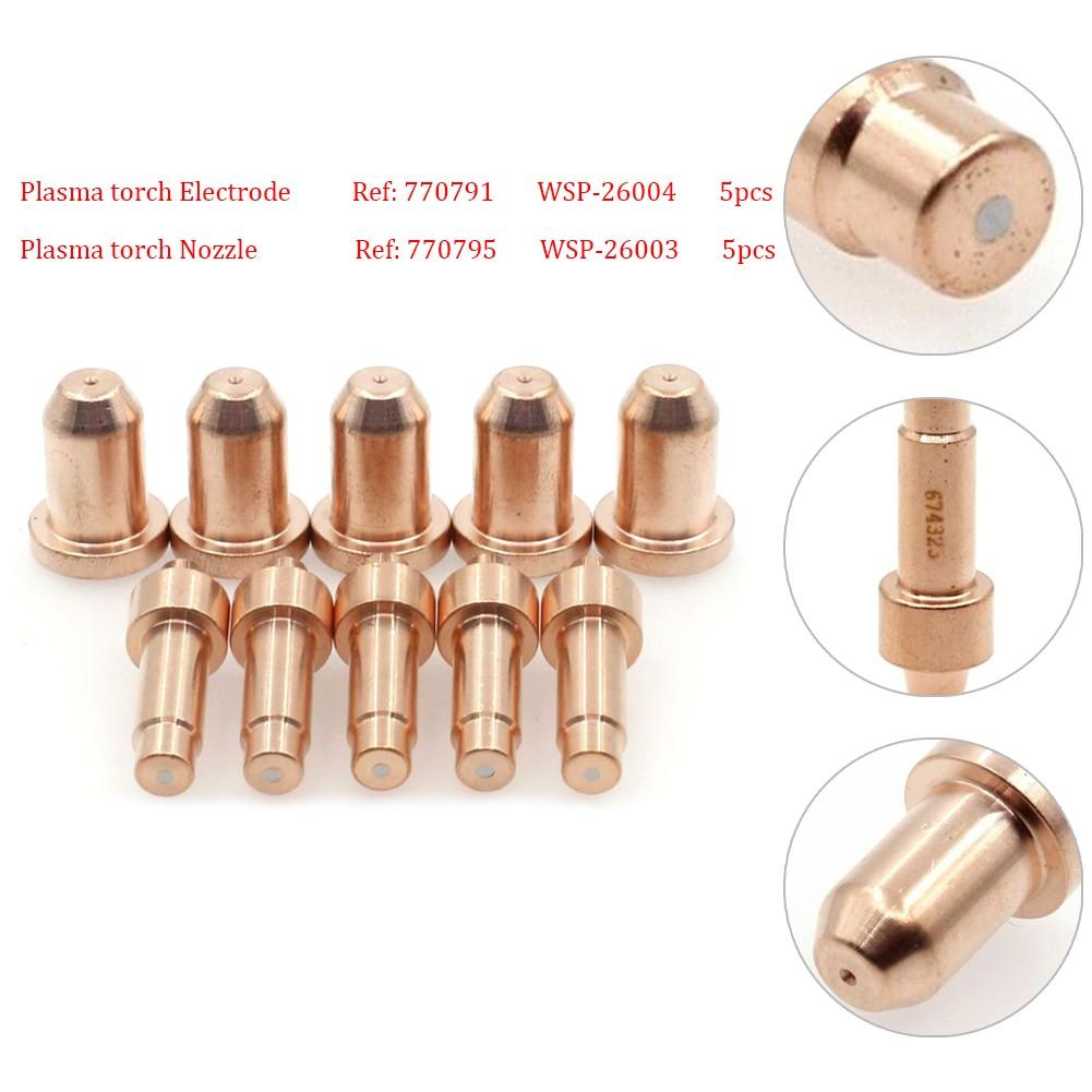 10pcs 770795 770791 Plasma Torch Tips Electrode Fit For Hobart AirForce 12ci