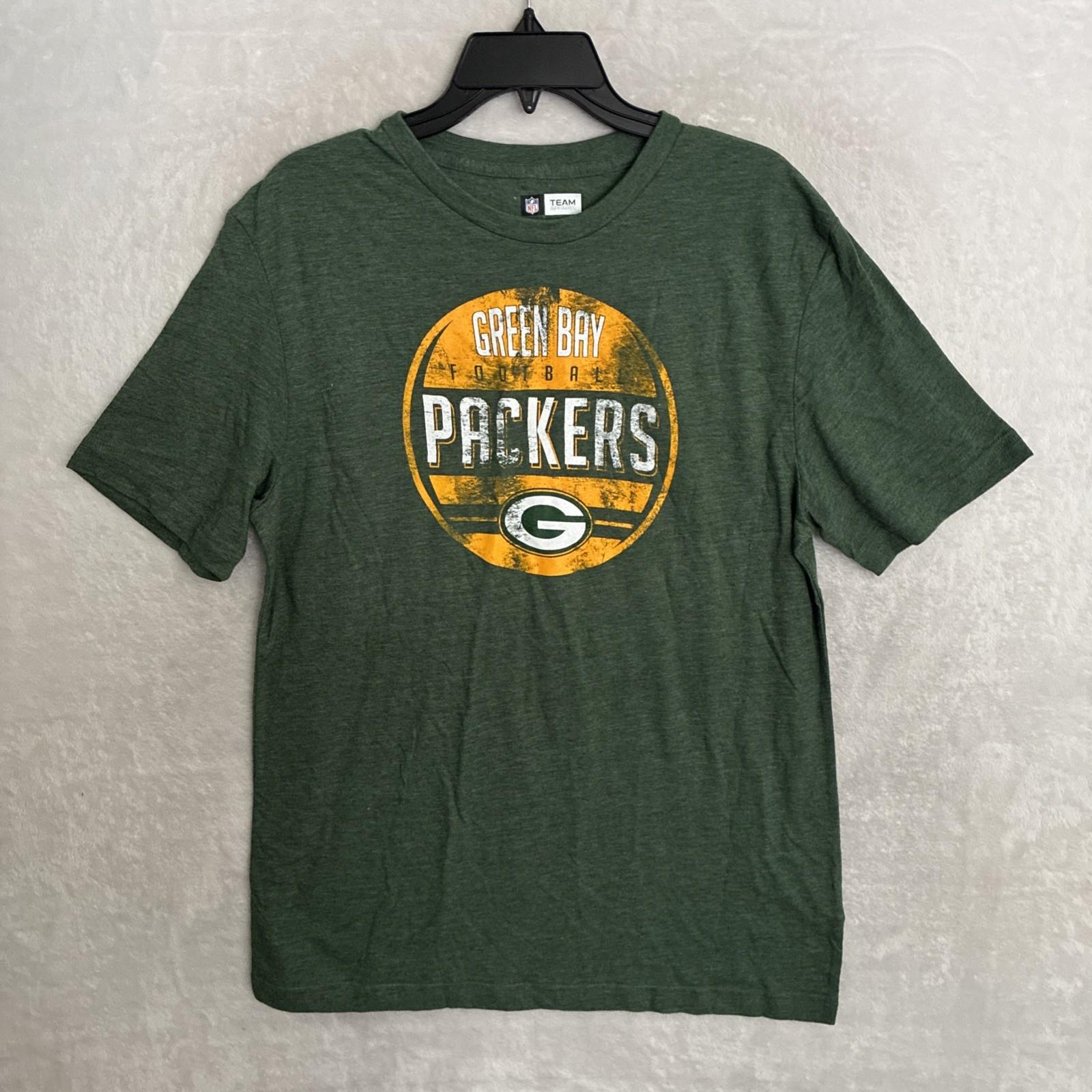 NFL Mens T Shirt Green Bay Packers Graphic Medium Cotton Short Sleeve Football S разноцветный