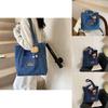 Large Capacity Trendy Casual Korean Style Shoulder Bag In Deep Blue For Fashionable Everyday Use