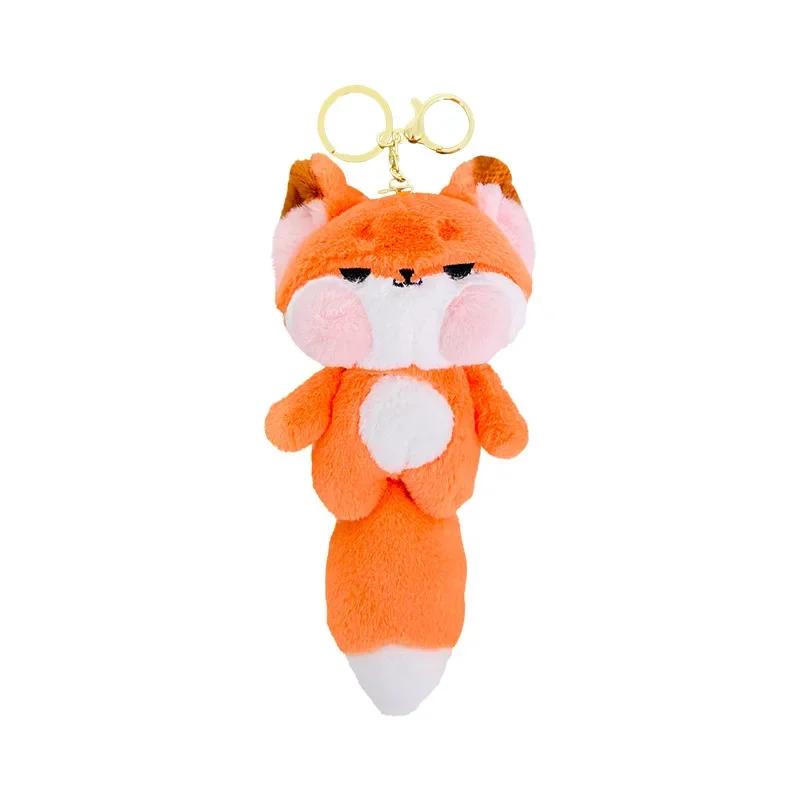 Cute Big Tailed Fox Plush Pendant Plush Toy Cute Car Pendant Fox Drop Ornament  Bag Accessories Key Chain Pendant