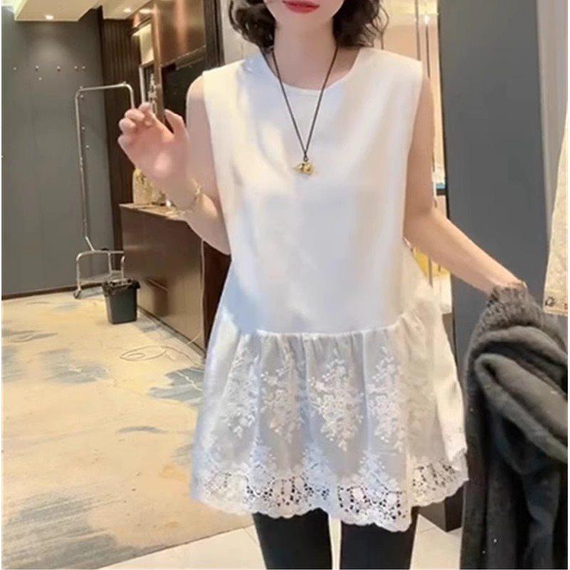 

Женский хлопковый жилет без рукавов с жаккардовой вышивкой больших размеров - Топ свободного кроя для ранней осени