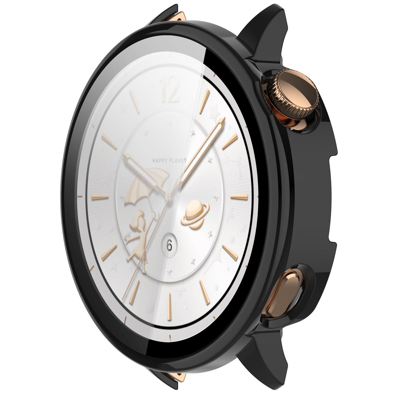 

For Oppo Watch X2 Mini Watch Case PC Frame Cover with Tempered Glass Screen Film Black