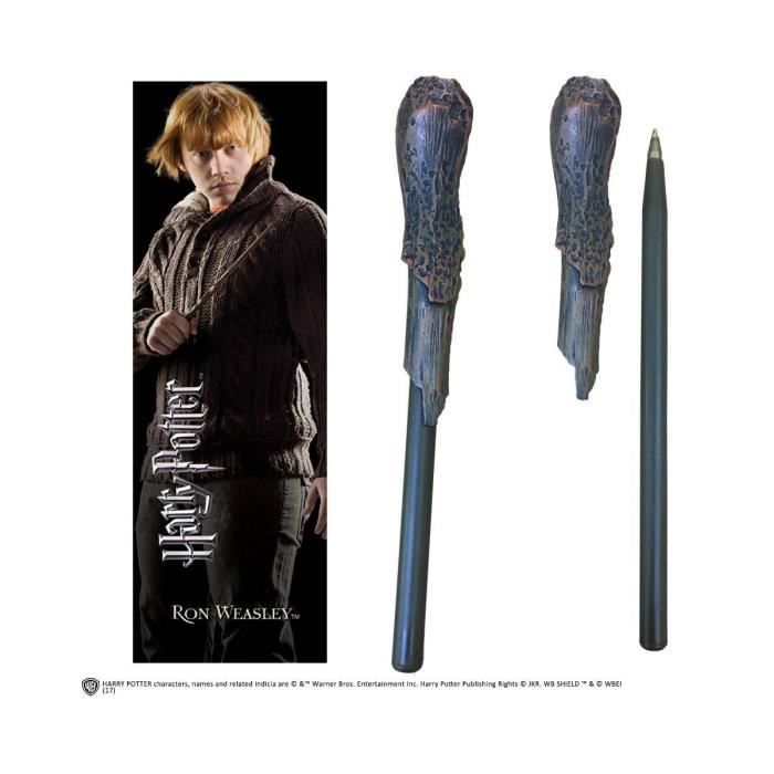 Set stylo à bille et marque-page - noble collection - ron weasley - rouge - adulte - mixte
