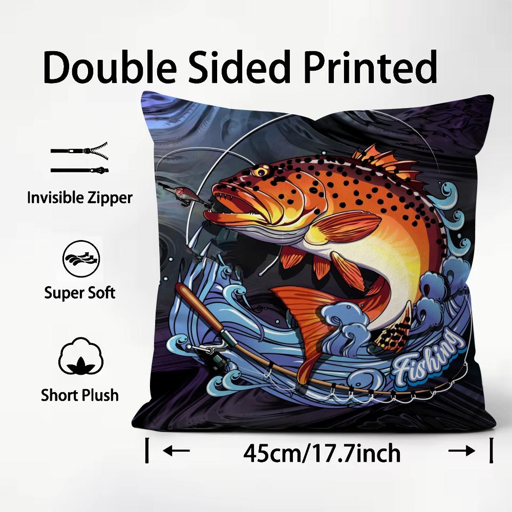 Popular Gear Brand BBerkleys Cushion Cover Plush Fabric Soft DoubleSided Printed Sofa Warm Winter Home Child Gift Pillow Case
