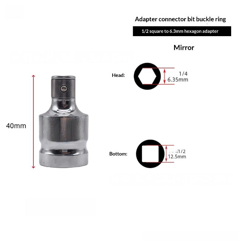 1/3 Pezzi Porta Cacciavite Adattatore di Conversione per Bussole a Percussione Quadrato 1/4" 3/8" 1/2" a Esagonale 1/4" Convertitore per Punte da Bussola