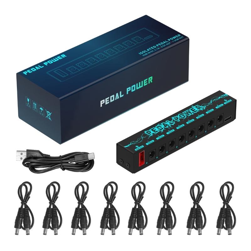 

Insulated Guitar Effect Pedals Power Supply 8 Outputs 100mA 300mA for 9V Guitar Effects Pedals with LED Instructions 1 чёрный