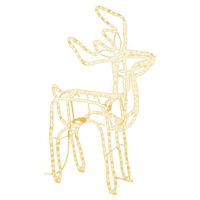 VidaXL Renne de Noël Décoration de Noël Ornement de Vacances Décoration de Fête Salle de Séjour Salon Interieur Blanc Chaud 343298