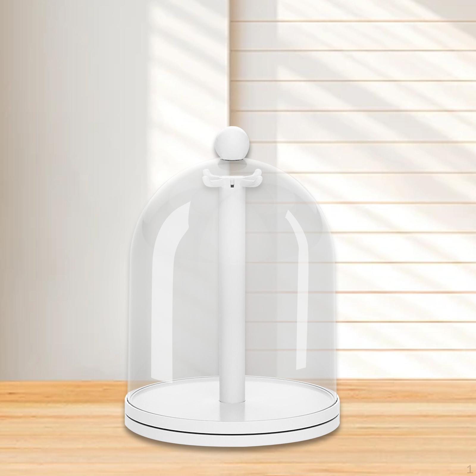 

Rotating Figure Display Case Collectible Action Dustproof Hanging Doll Stand for Keychain білий