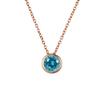 Shiny Colorful CZ Birthstone Necklace Round Stainless Steel Link Chain Necklace Boutique Birth Stone Zircon Necklace for Women