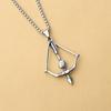 Personalized Bow And Arrow Titanium Steel Necklace Pendant, Fashionable Retro Cross Flower Pendant Jewelry