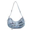 Spicy Girl Retro Rivet Shoulder Bag Pu Leather Motorcycle Bag Portable Locomotive Pack  Streetwear