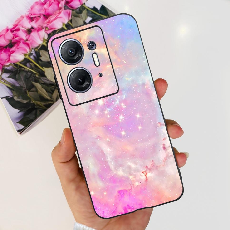 For Infinix Hot 30 5G 6.78" Case Flower TPU Soft Silicon Black Cover For Infinix HOT 30 Hot30 X6832 Astronaut Phone Cases Fundas
