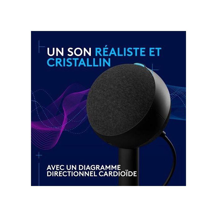 Microphone Logitech G Yeti Orb Gaming RVB À Condensateur Avec LIGHTSYNC Pour PC/Mac - Noir