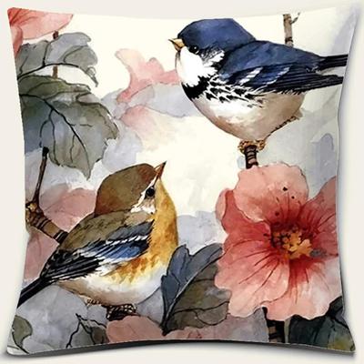 Blumen- und Vogel-Druckserie Muster Kissenbezug Quadratisch Heim- Büro-Dekoration Kissenbezug