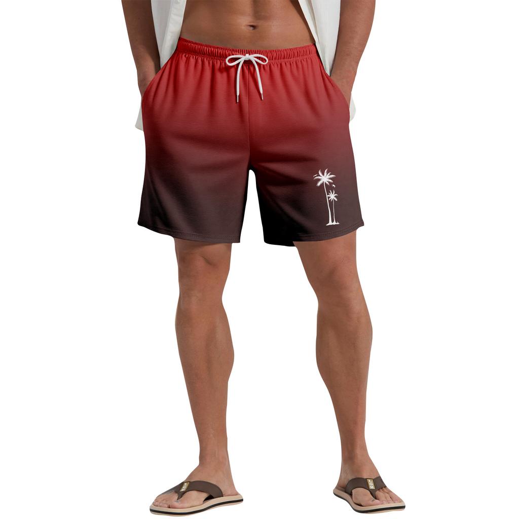 Hawaiian Plant Printed Men's Casual Beach Shorts