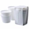 DEAN & DELUCA White Food Container Set of 3 (S/M/L), Microwave and Dishwasher Safe, 12 X 12 X 17.5 Cm, Lunch Box, Bento Box, Storage Container
