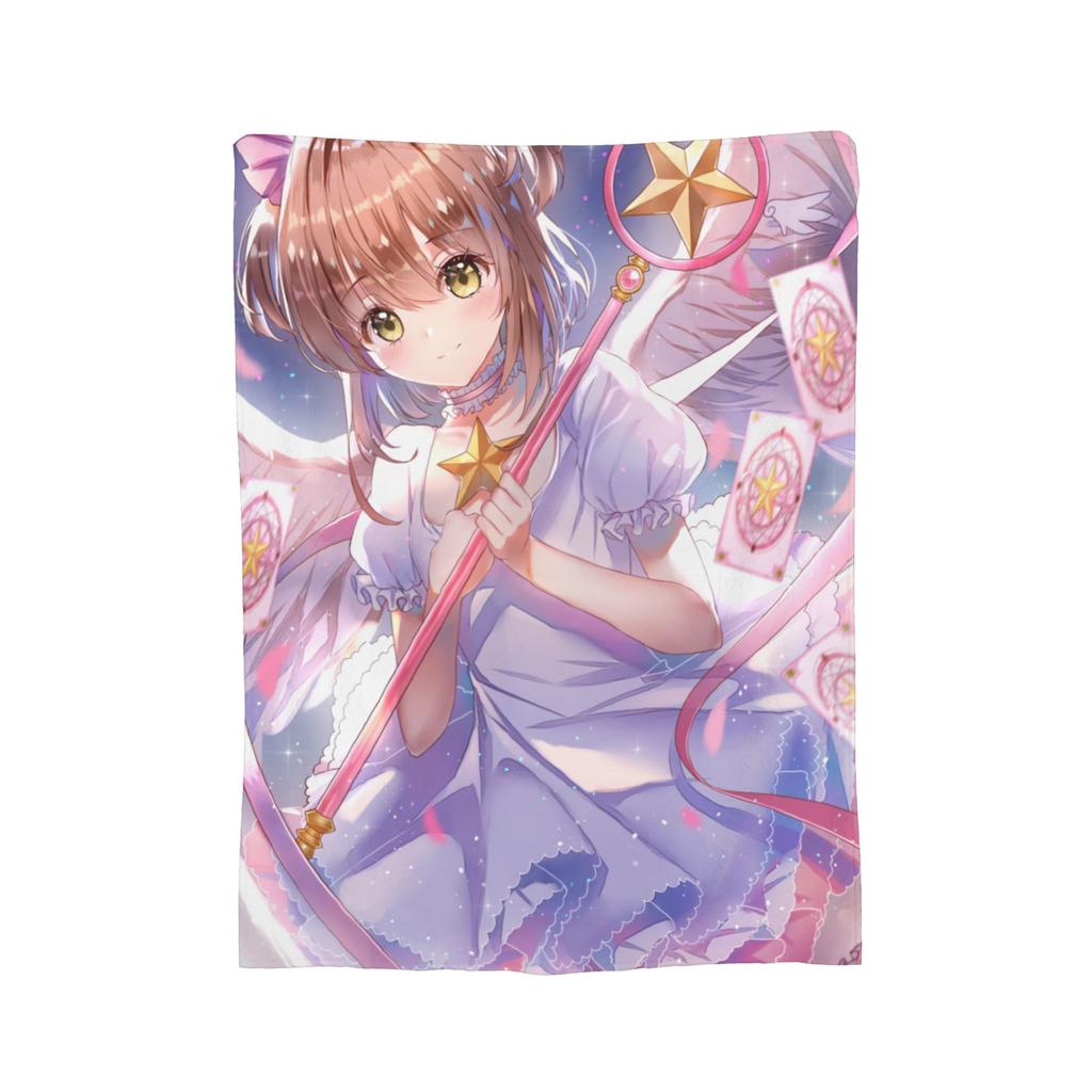 Anime Cardcaptor Sakura Blankets Flannel Spring/Autumn  Breathable Super Warm Throw Blanket for Bed Travel Quilt