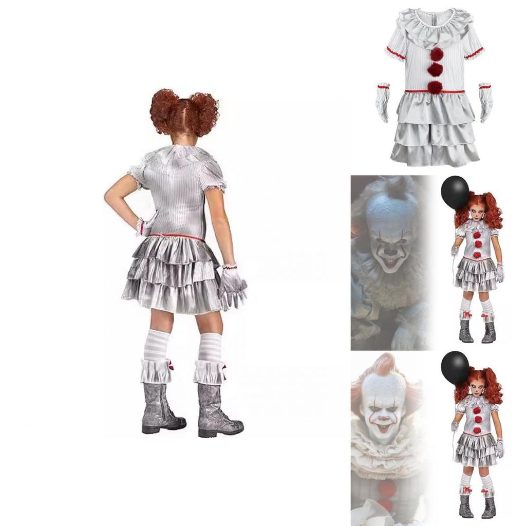 Halloween It Clown Role Playing Costume Set Children Dress For Role Play