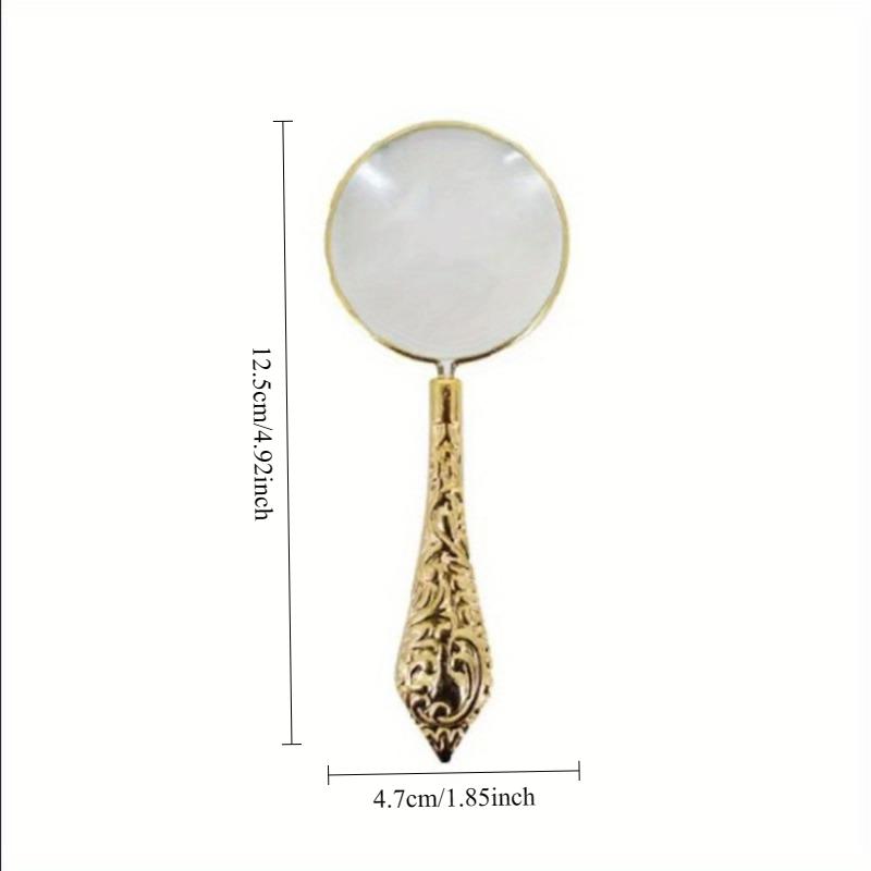 1pc/2pcs 5X Metal Handheld Magnifier Exquisite Carved Delicate Pattern for Reading Compact Retro Design with Vintage Charm