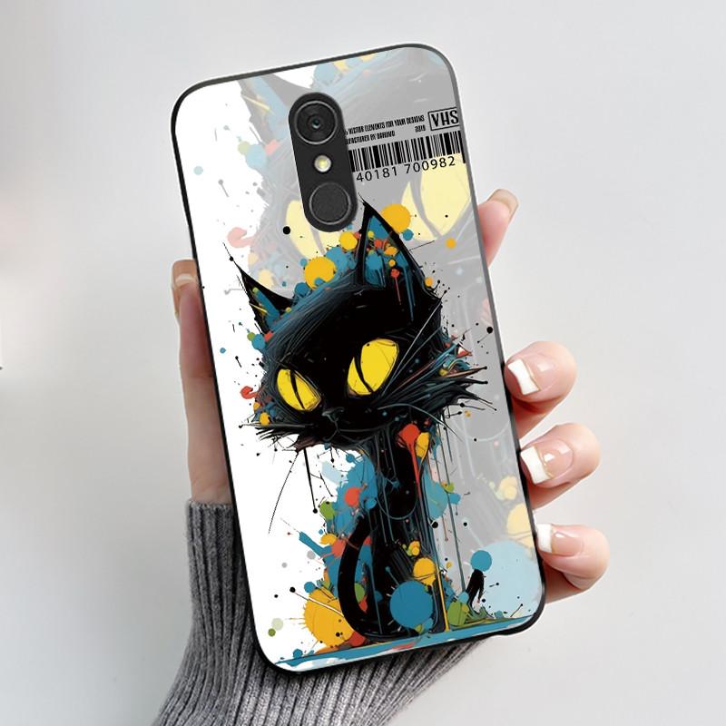 Casing For LG Q7 Plus Q7+ Q7a LM-Q610 Q725L Q725K Q725S Soft Case Aesthetic Cute Cat Cartoon Phone Back Cover Shockproof Bumper