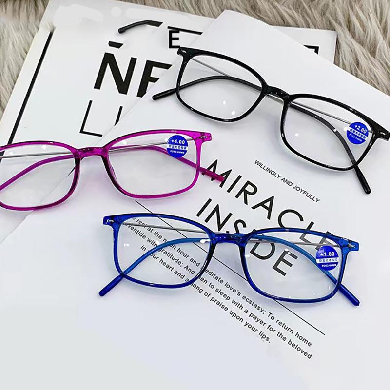 Square Full Frame Reading Glasses For Women Vintage Ultra Light Thin Legs Presbyopia Eyewear Men Hyperopia +1.0+1.5+2.0+2.5+3.0