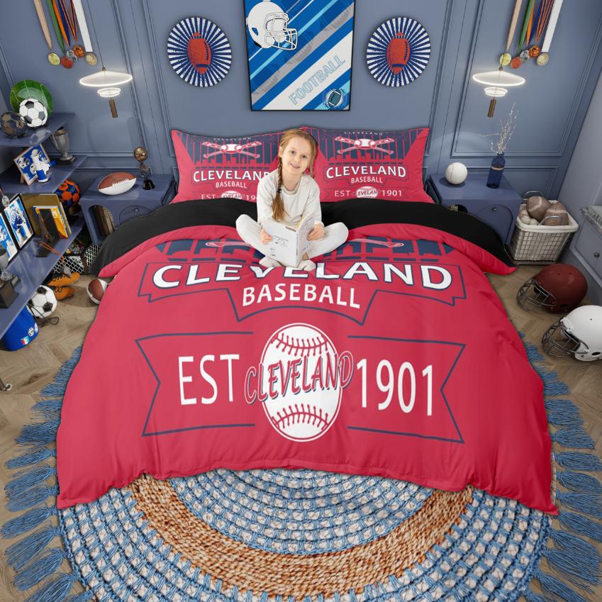 Homewish Kids Baseball Duvet Cover Set Sports Theme Bedding Set Cityscape Print Bed Set Room Decor