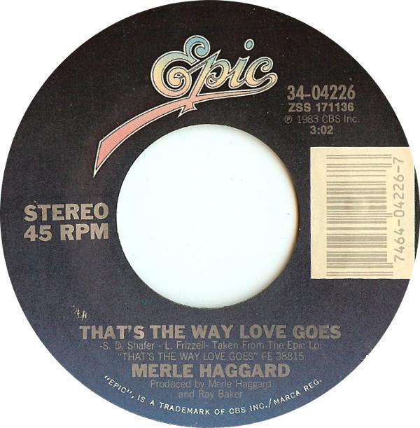 

7inch Record MERLE HAGGARD - That s The Way Love Goes 3404226 Epic 1983 US Folk Used