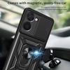 For Realme C33 2023 4G/C33 4G Sliding Camera Design Phone Case PC+TPU Kickstand Protective Cover