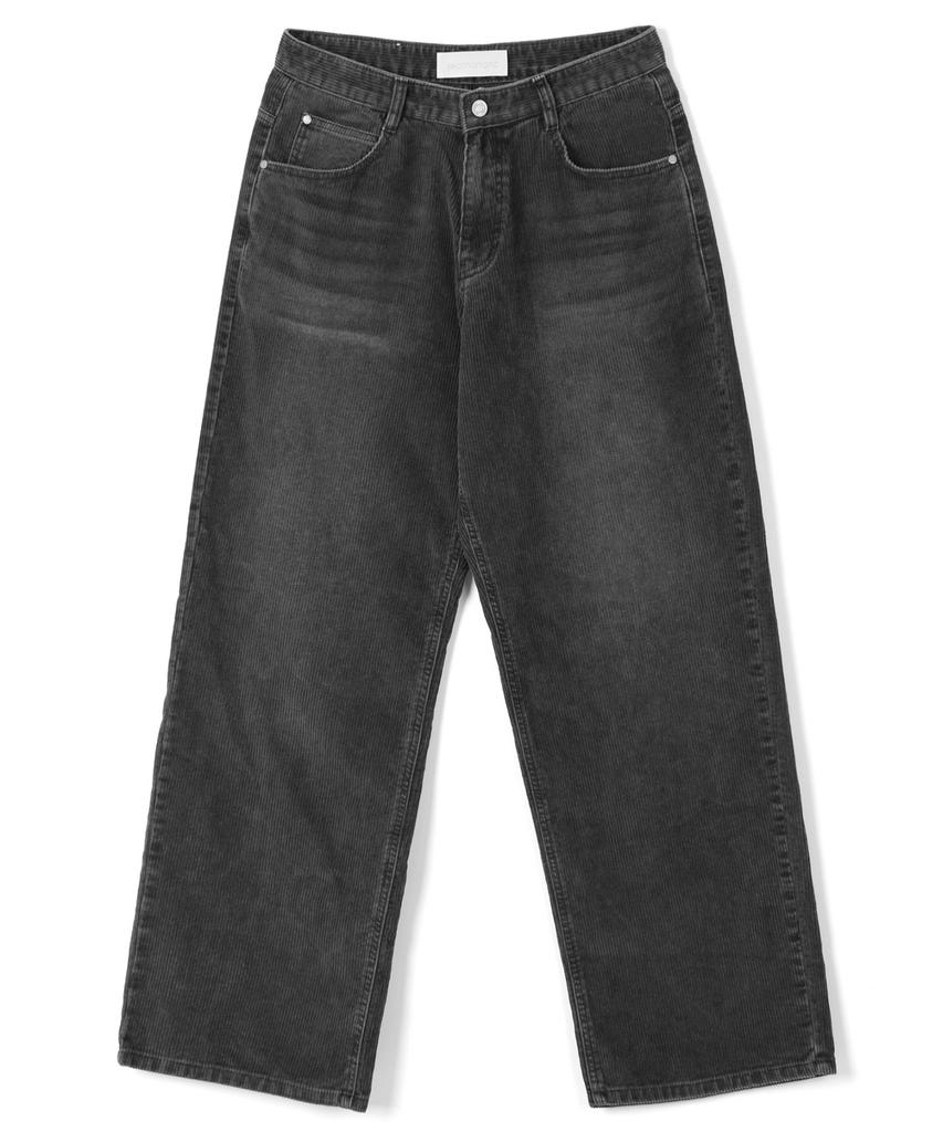 Sekeonmonollogeu Pigment Brush Corduroy Wide Pants Dark Gray_Sept029Dgray