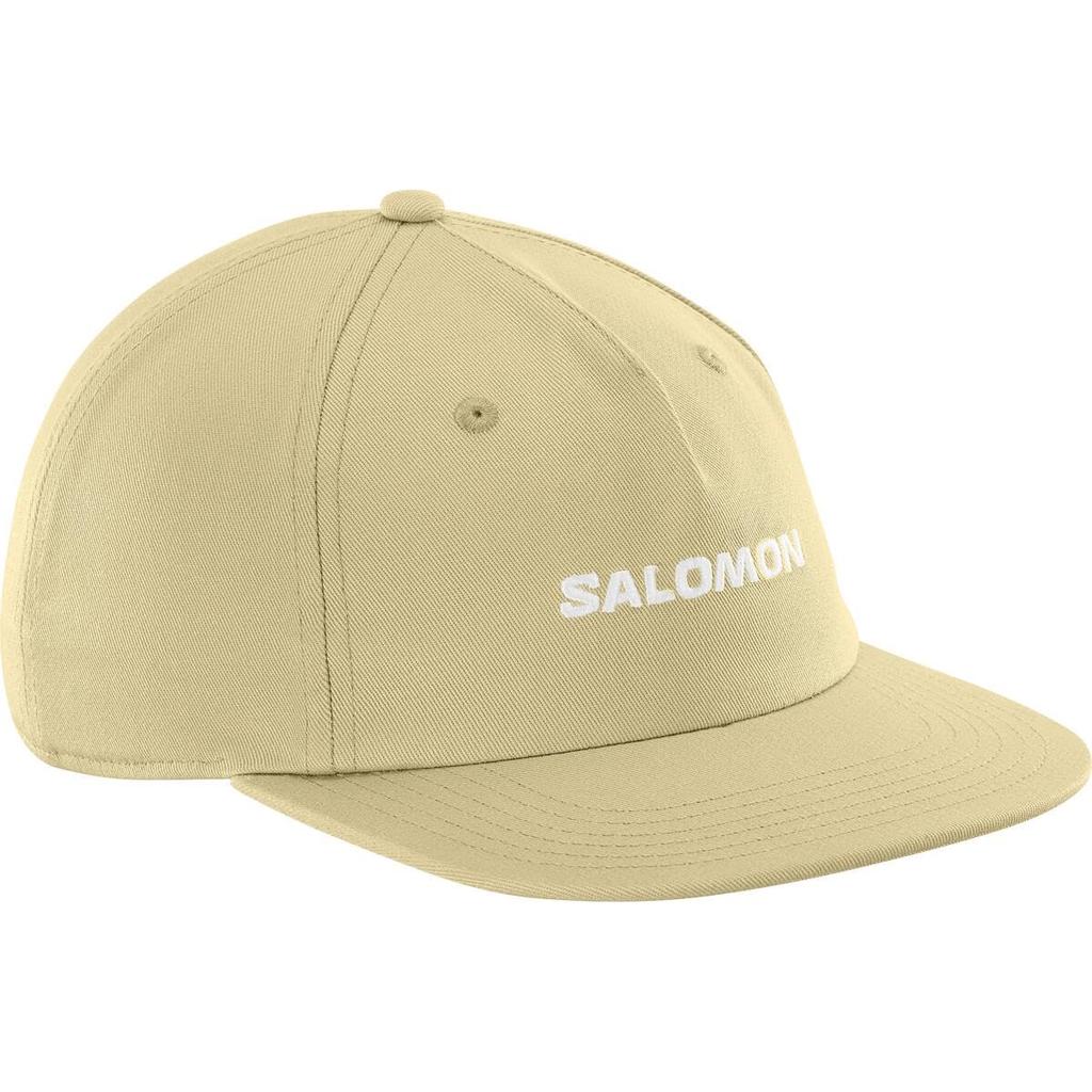 Salomon LOGO FLAT CAP (Logo Flat Cap) Unisex Outdoor Cap LC2683100 S/M Size Gray Green