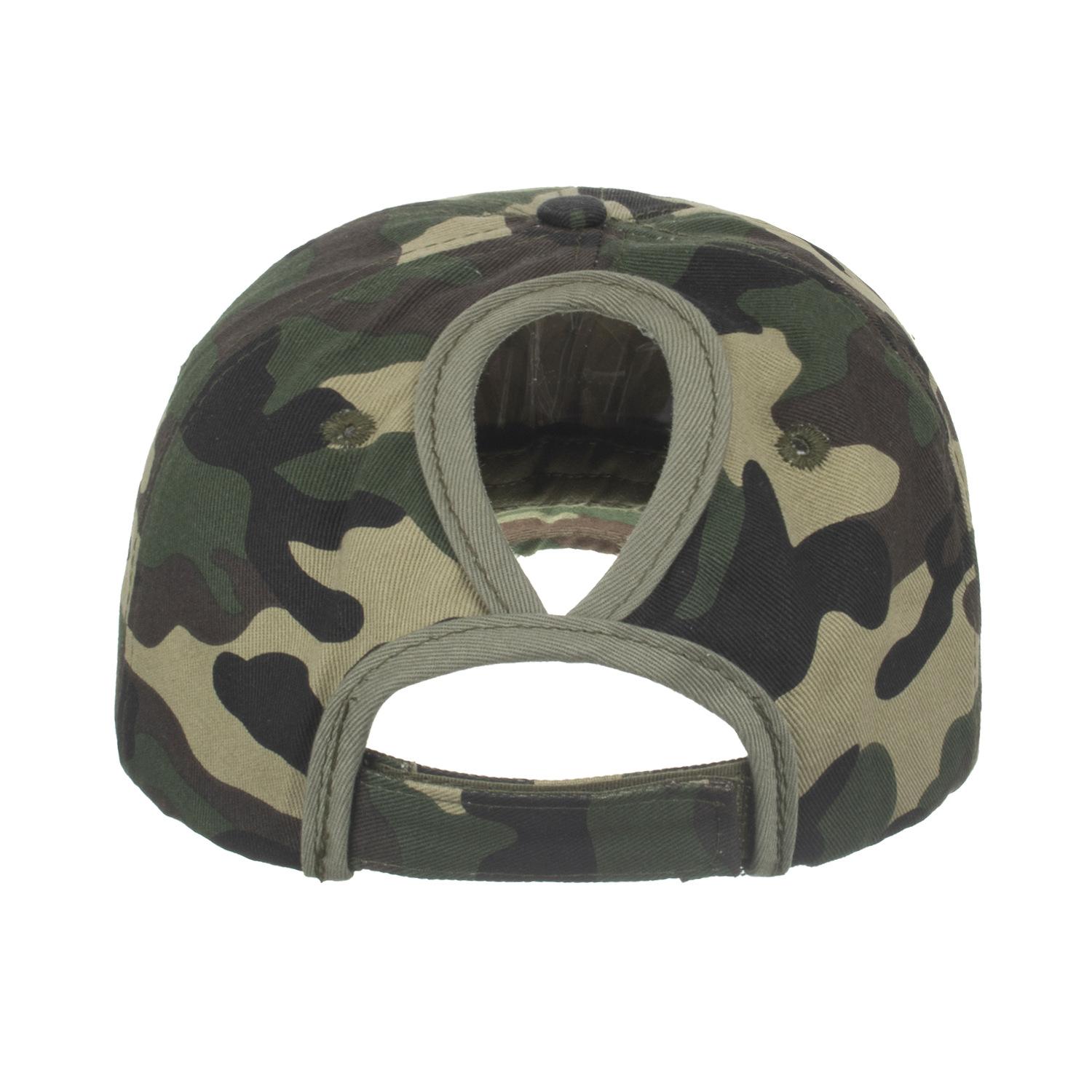

Spring and summer new light board ponytail hole multi-color baseball cap cap cap sun hat Adjustable камуфляжний
