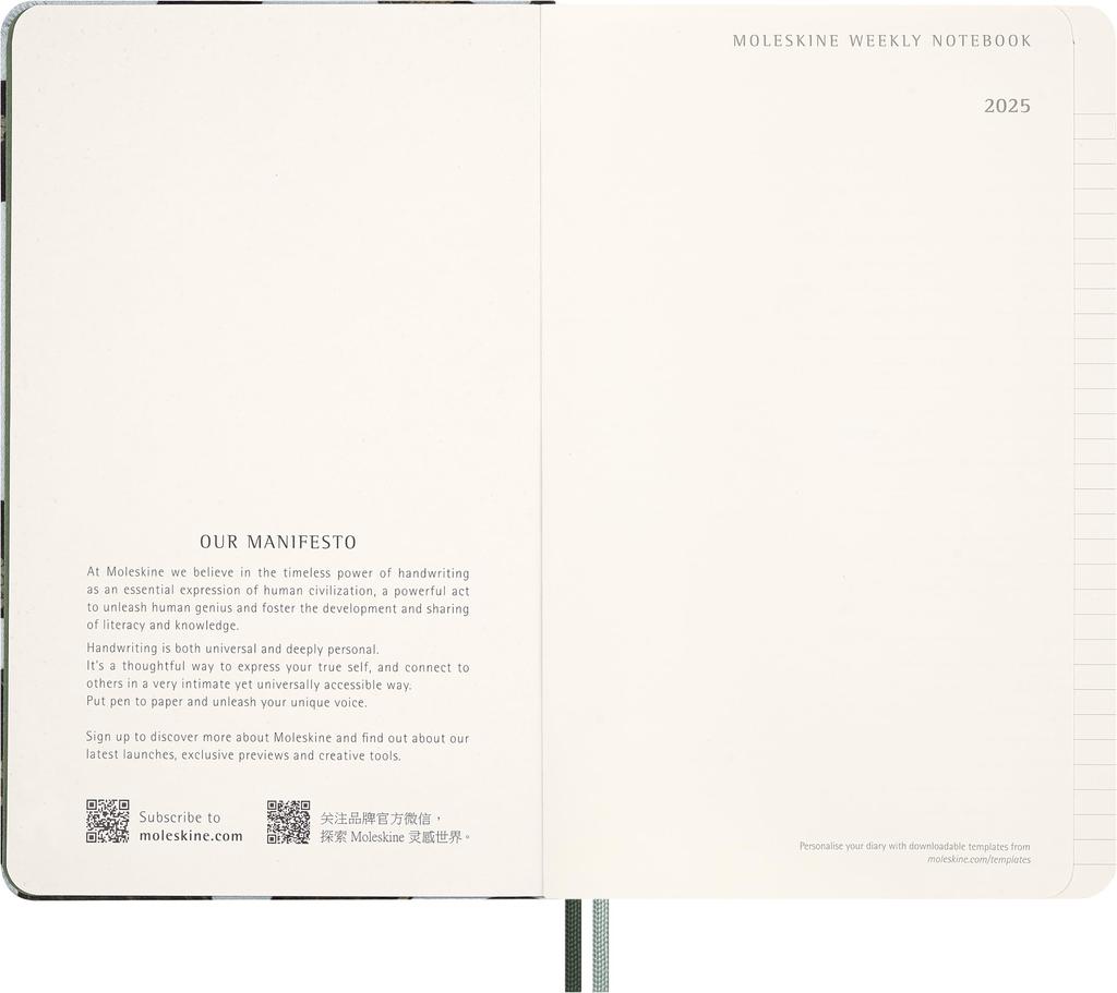 Moleskine Year of the Snake 2025 Planner, January Start, 12-Month Weekly Diary, Large Size, Hardcover, DHCNYSNK12WN3Y25