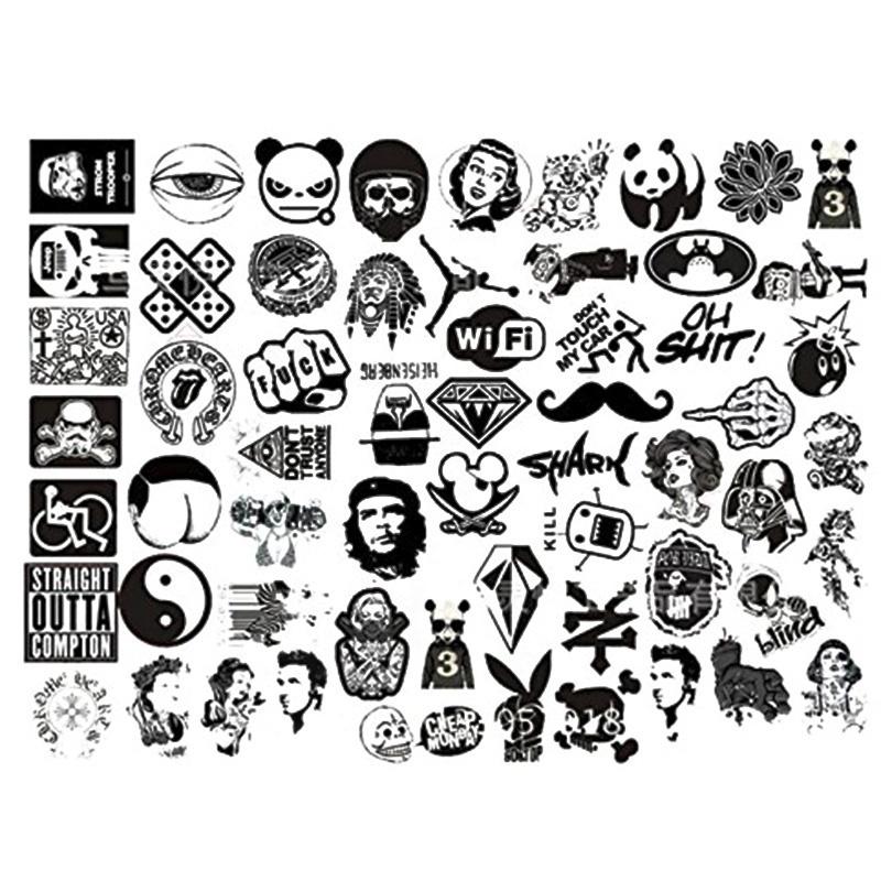 Skateboard Sticker Set 60 Stück Skateboard Vinyl Aufkleber Skate Graffiti Laptop Auto LS